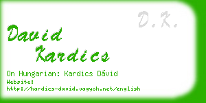 david kardics business card